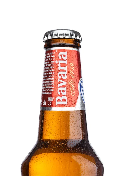 Λονδίνο, Ηνωμένο Βασίλειο - 29 Μαΐου 2017: Μπουκάλι της Βαυαρίας Ολλανδία μη αλκοολούχα μπύρα σε λευκό. Βαυαρία είναι η δεύτερη μεγαλύτερη ζυθοποιία στην Ολλανδία — Φωτογραφία Αρχείου
