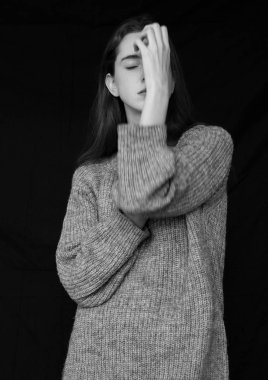 Modeli öğe, dikey, genç güzel manken