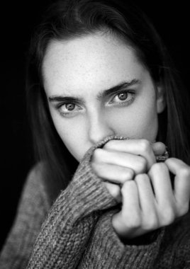 Modeli öğe, dikey, genç güzel manken