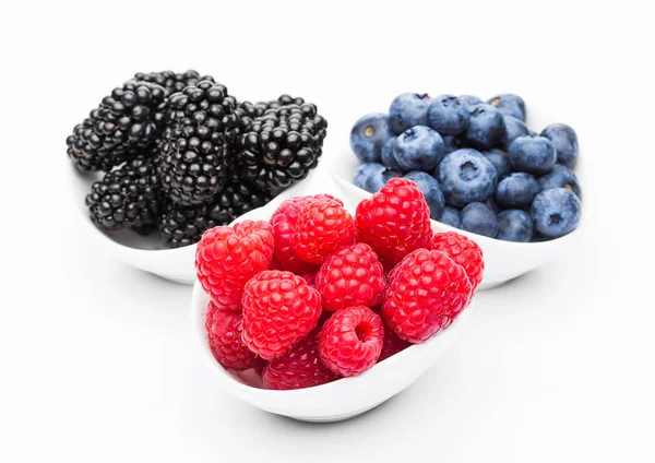 Taze yabanmersini Ahududu ve böğürtlen kase