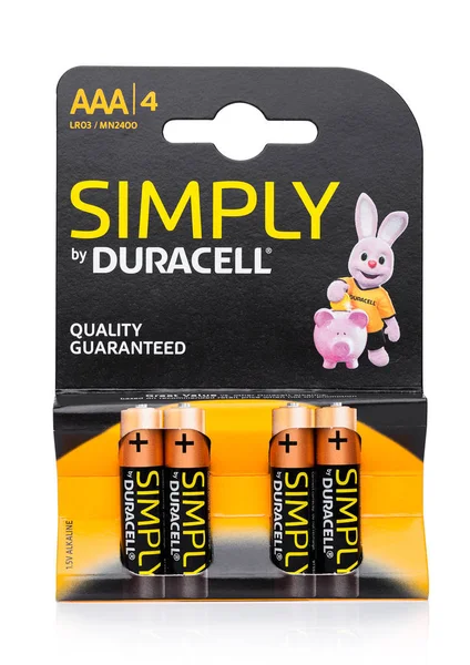 LONDRES, Reino Unido - SETEMBRO 24, 2017: Pacote de pilhas AAA Duracell, Duracell é uma marca americana . — Fotografia de Stock