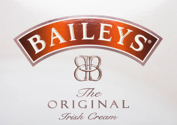 London, Verenigd Koninkrijk - 20 oktober 2017: Logo van Baileys Ierse Cream.Irish whisky en crème-gebaseerde likeur, gemaakt door de Gilbeys van Ierland. Merk momenteel in handen van Diageo. — Stockfoto