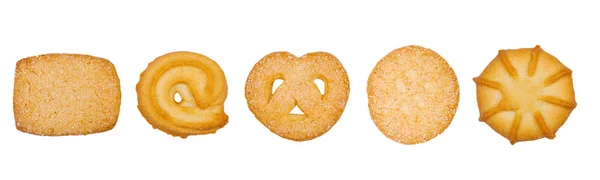 Sweet danish cookies macro on white — Stock Photo, Image