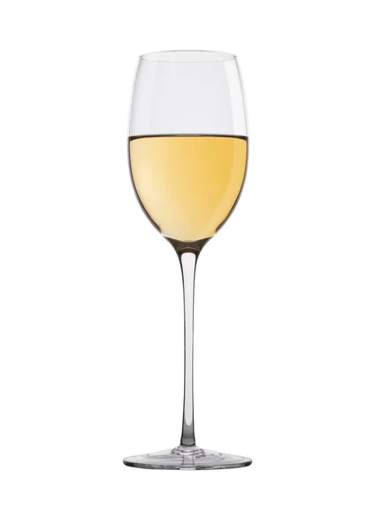 Sklenka bílého vína izolovaných na bílém — Stock fotografie