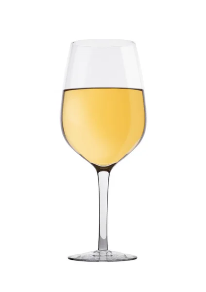 Verre de vin blanc isolé sur blanc — Photo