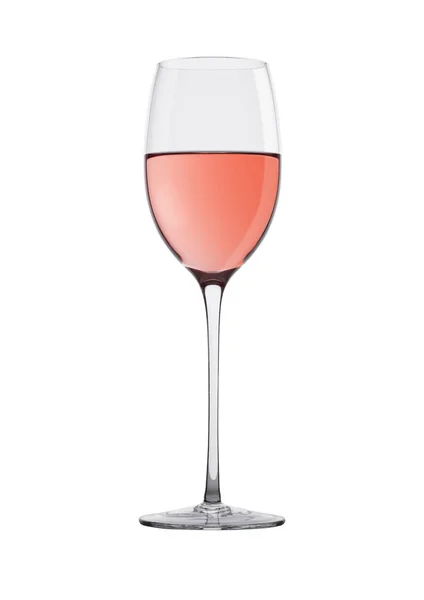 Glas rose rosa vin isolerad på vit — Stockfoto