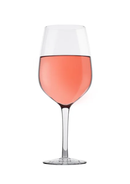 Rózsa rózsaszín bor elszigetelt fehér üveg — Stock Fotó