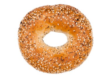 Taze Kahvaltı ekmek simit izole üzerinde beyaz rulo