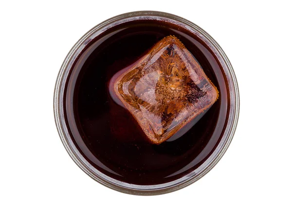 Kola soda içecek ile buz küp Üstten Görünüm