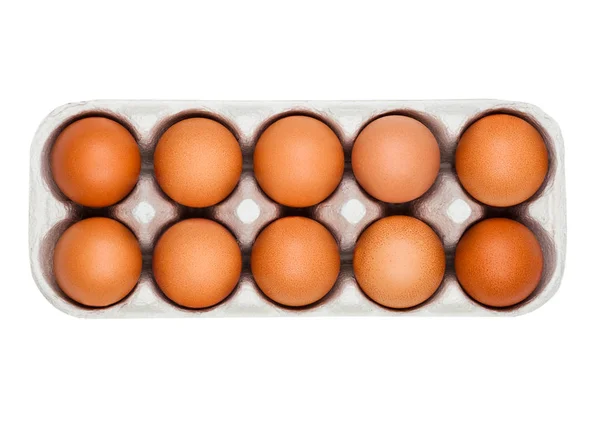 生鲜鸡蛋用白纸盒 — 图库照片