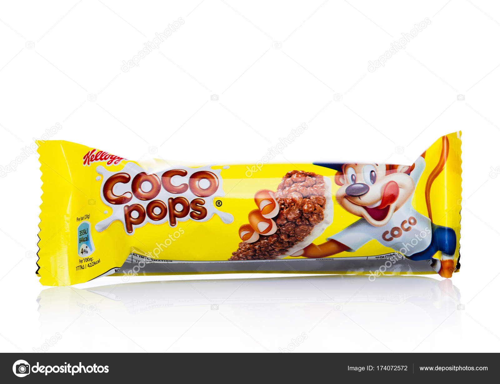 Magtfulde koks ulykke LONDON, UK - November 17, 2017: Bar of Kellogg's Coco Pops Breakfast Cereal  on white, Frosties are a popular breakfast cereal made from sugar coated  corn flakes. – Stock Editorial Photo © DenisMArt #174072572