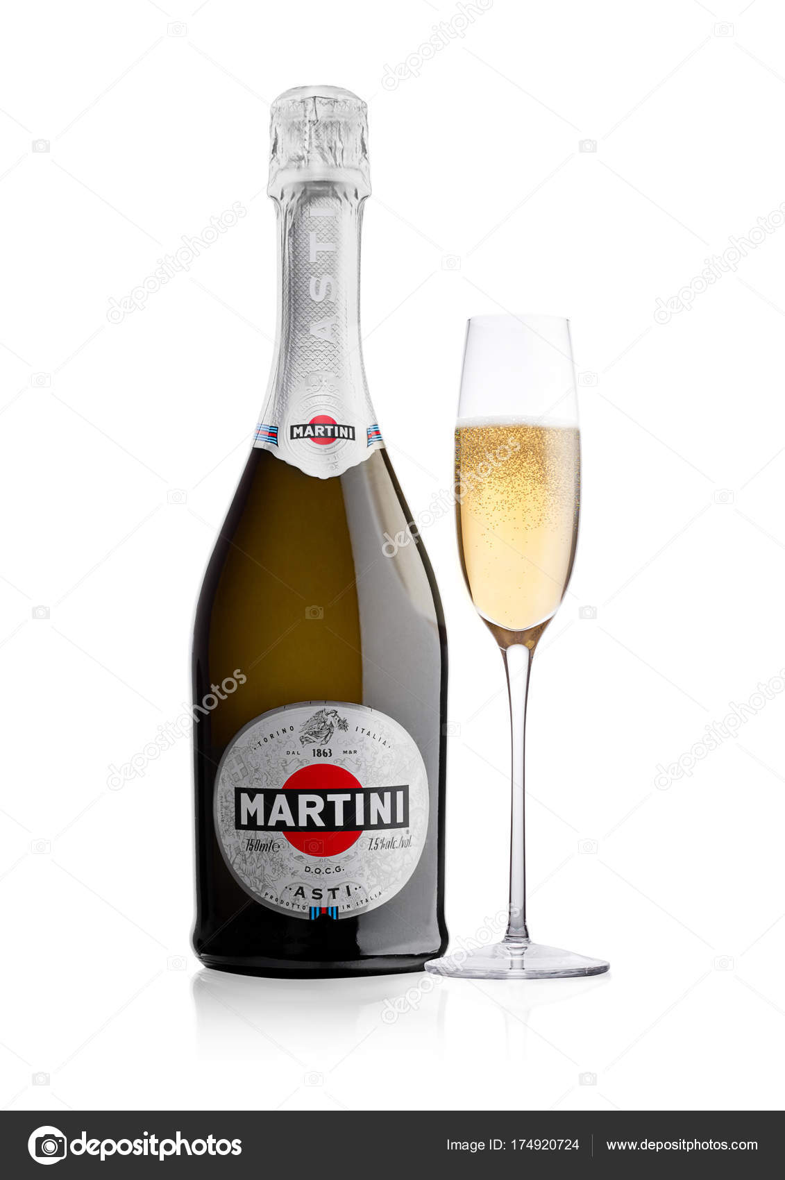 glass of sparkling wine Martini Asti