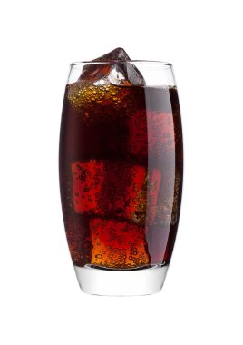 Soğuk kola soda içecek buz küpleri ile bardak