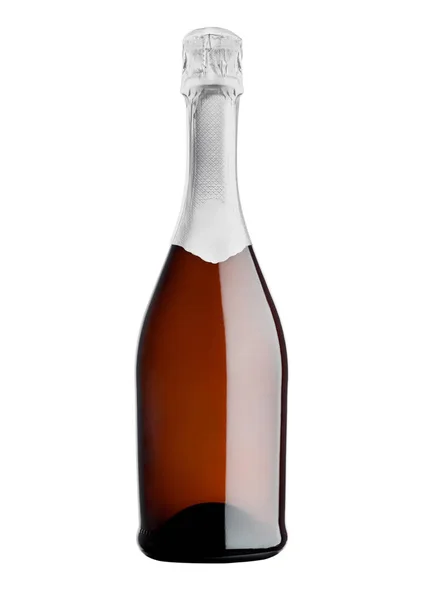 Flaska rosa ros champagne på vit — Stockfoto