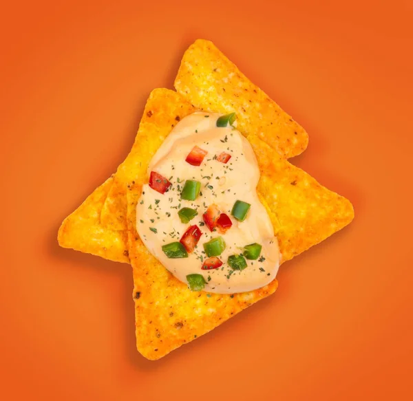 Chips de nachos de milho mexicano com pimenta quente — Fotografia de Stock