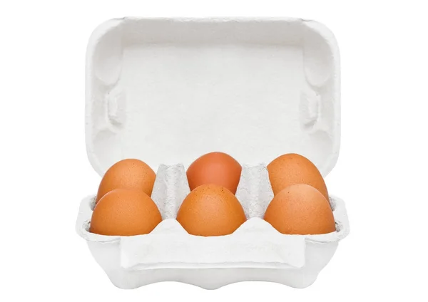 生鲜鸡蛋用白纸盒 — 图库照片