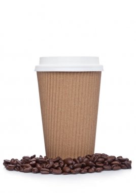 Paket servisi olan restoran için cappuccino kahve kağıt Kupası fasulye