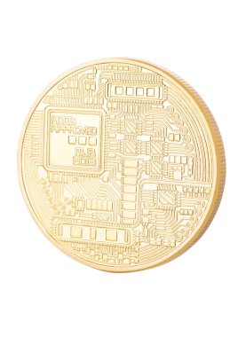 Bitcoin. Fiziksel bit sikke. Cryptocurrency.
