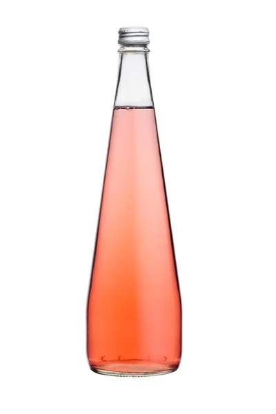 Garrafa de vidro de limonada de refrigerante rosa espumante — Fotografia de Stock