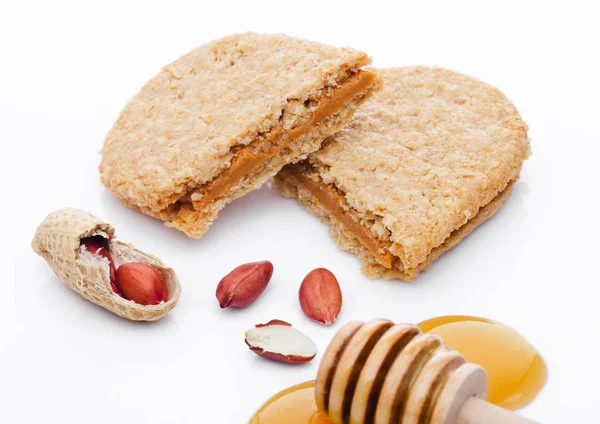 Egészséges bio reggeli gabona keksz mézes — Stock Fotó