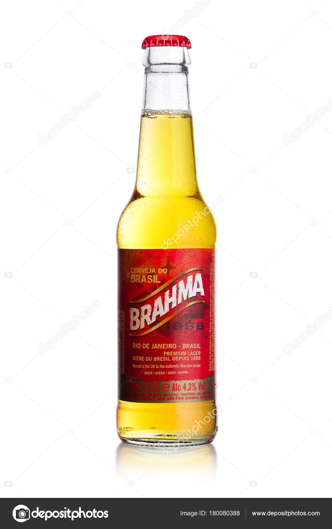 fascisme Standaard droogte LONDON, UK - JANUARY 10, 2018: Cold Bottle of Brahma Brazilian beer on  white. Was founded in 1888. – Stock Editorial Photo © DenisMArt #180080388