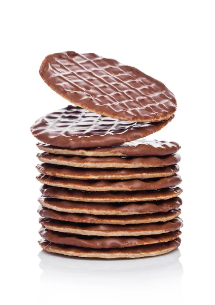 チョコレート クッキー ビスケットの朝食が薄くなります。 — ストック写真