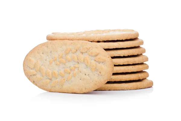 Zdravé bio snídaně obilí sušenky na bílém — Stock fotografie