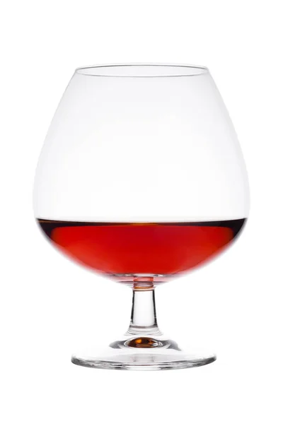 Elegant glas med konjak konjak alkohol dryck — Stockfoto