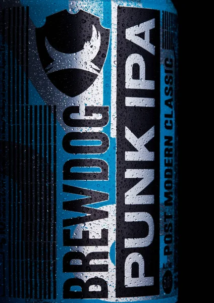 블랙에 Brewdog 양조장에서 Brewdog 펑크 Ipa 맥주 게시물 현대 클래식의 런던, 영국-2018 년 1 월 20 일: 알루미늄 수 — 스톡 사진