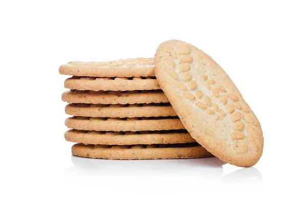 Healthy bio breakfast grain biscuits on white — Stock Photo, Image