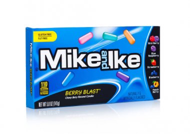 Londra, İngiltere - 02 Şubat 2018: Mike Pack ve IKE jelibon şekerleme beyaz.
