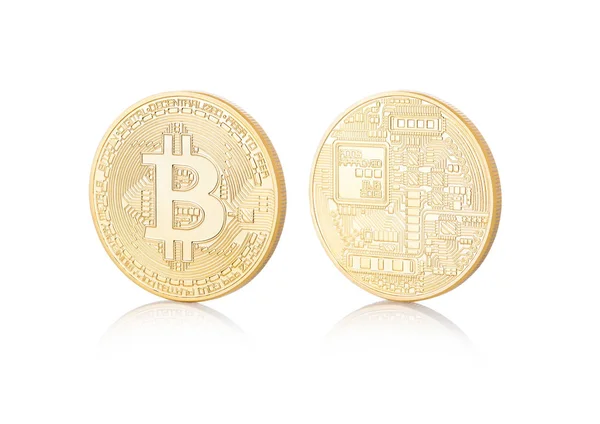Bitcoin. Physical bit coin. Cryptocurrency. — Stock Photo, Image