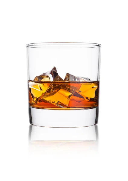 Elegant glass of whiskey with ice cubes — Stock Photo, Image