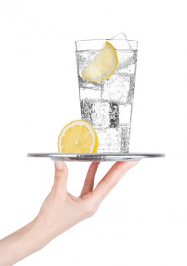 El tepsisi köpüklü su soda içkiyle taşıyabilir