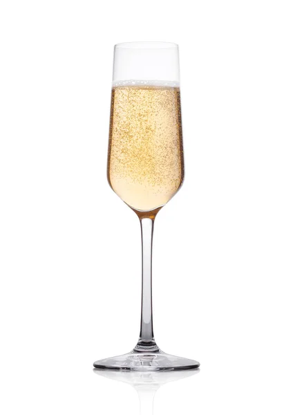 Sarı şampanya kabarcıklar ile zarif bardak — Stok fotoğraf