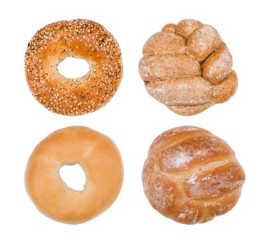 Taze Kahvaltı ekmek izole üzerinde beyaz rulo