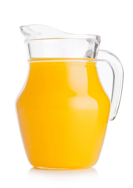 Pot en verre de jus d'orange frais aux fruits — Photo