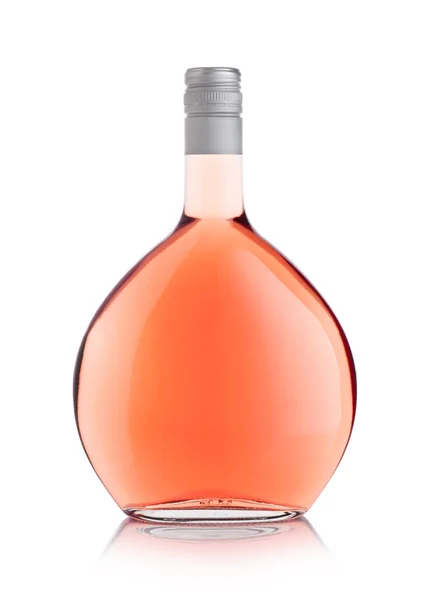 Luxus runde Flasche rosa Roséwein auf weiß — Stockfoto