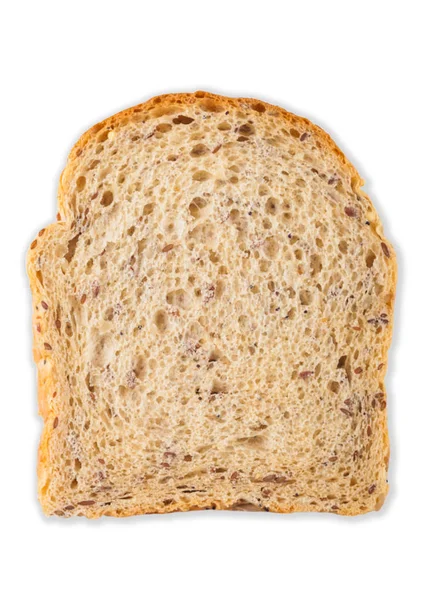 Skiva av frö bröd isolerad på vit bakgrund. Traditionellt bageriarv. — Stockfoto