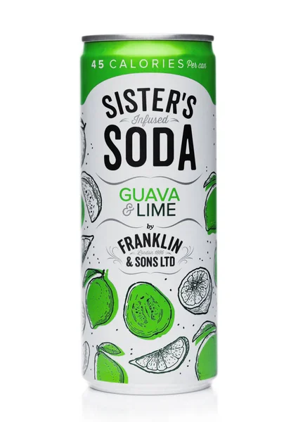 Londres Reino Unido Febrero 2020 Estaño Aluminio Sister Soda Con —  Fotos de Stock