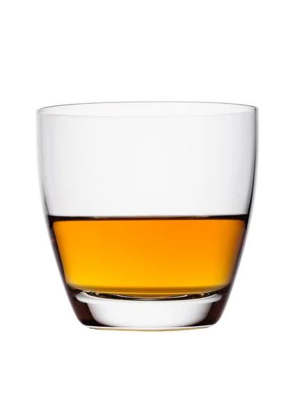 Scotch Whisky Cristal Élégant Verre Isolé Sur Fond Blanc — Photo