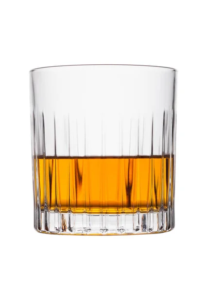 Scotch Whisky Cristal Élégant Verre Isolé Sur Fond Blanc — Photo