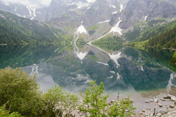 Górskie Jezioro Środku Czas Letni — Zdjęcie stockowe