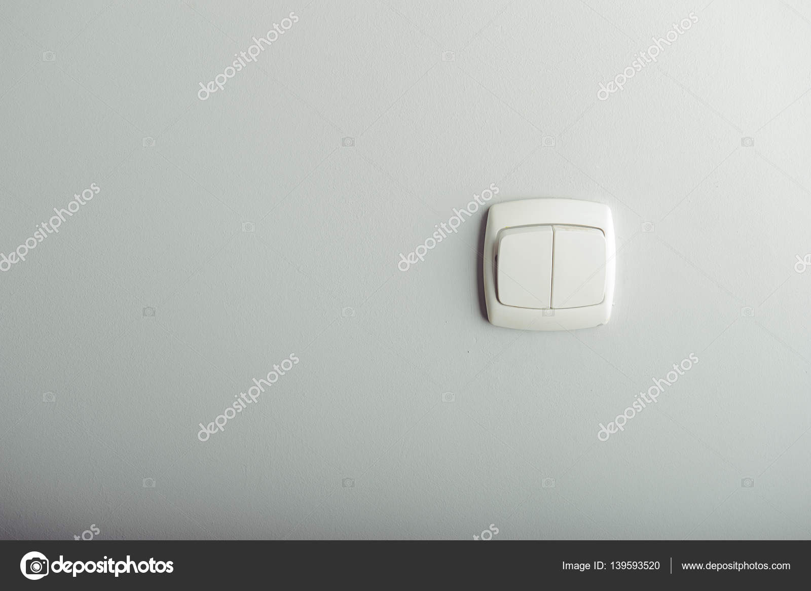 White plastic light switch — Stock Photo © masterwilu #139593520
