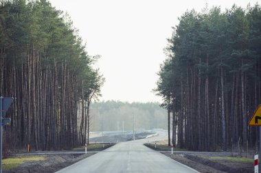 Asfalt yol Üstten Görünüm