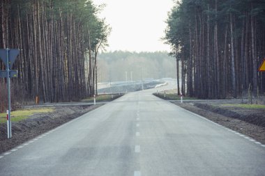 Asfalt yol Üstten Görünüm