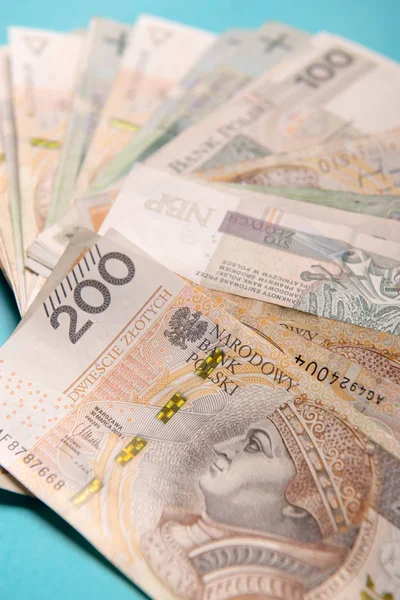 Polnischer Zloty in Scheinen und Münzen — Stockfoto