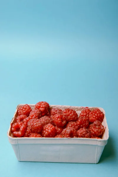 Box of raspberries — Stock Photo, Image