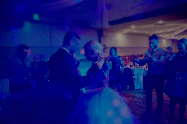 Bride and groom dancing the first dance at their wedding day. Gu Stock Picture