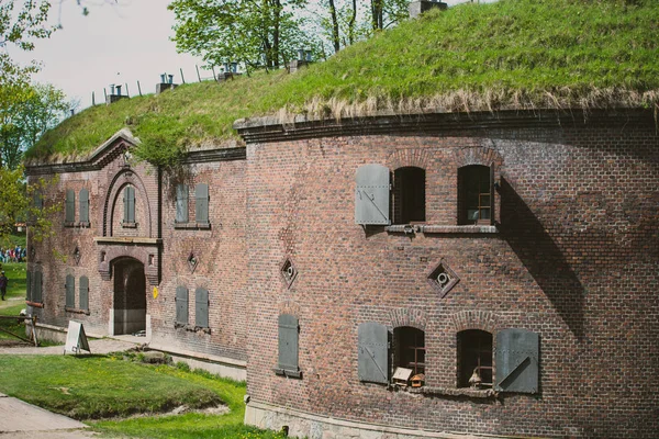 Old military german shelter. Poland. Old wooden wagon — Stock Photo, Image